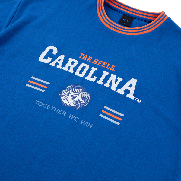 NCAA 短T 中性 北卡羅來納 寶藍橘 落肩羅紋 大印花 短袖 男女 7325100580