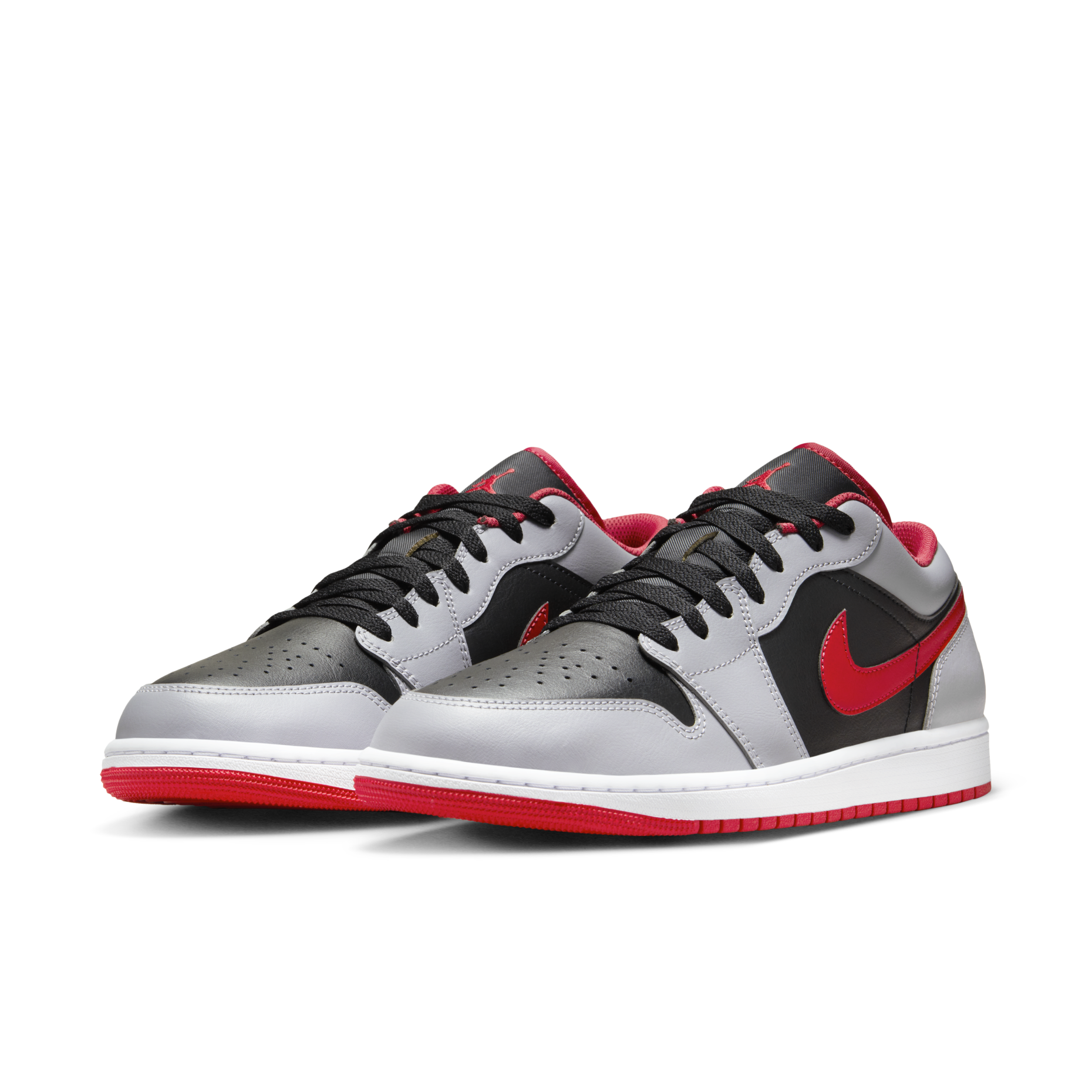 男鞋NIKE AIR JORDAN 1 LOW SMOKE GREY GYM RED 灰黑紅勾低筒AJ1