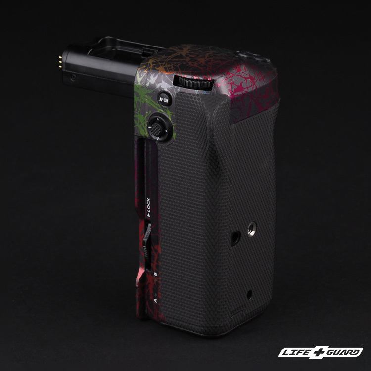 LIFE+GUARD 貼膜安裝示意，適用 Nikon MB-N12