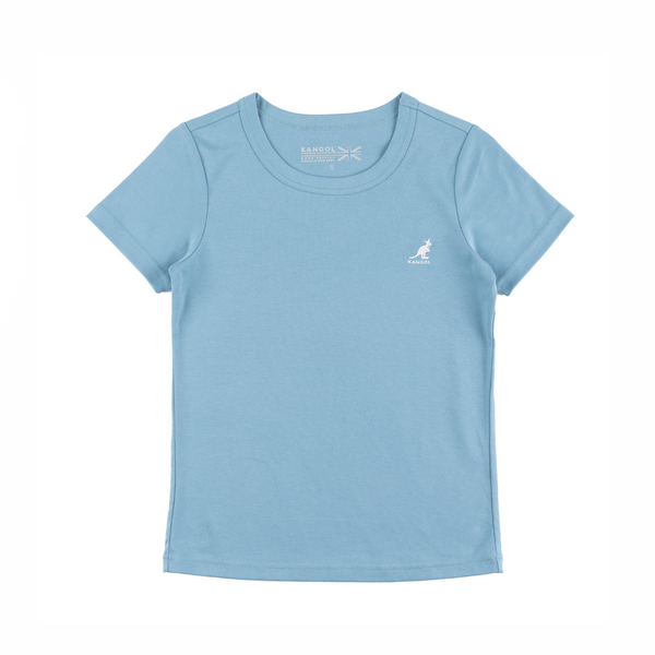 【下殺↘ $399】KANGOL 短T 短袖 水藍 白LOGO 合身 經典圓領T 女 6322100581