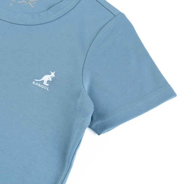 【下殺↘ $399】KANGOL 短T 短袖 水藍 白LOGO 合身 經典圓領T 女 6322100581