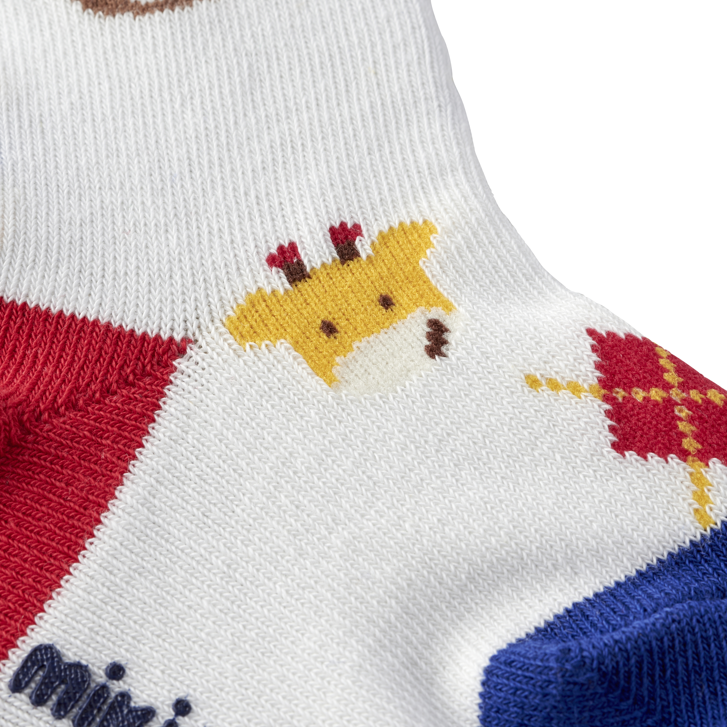 普奇熊中筒襪-白