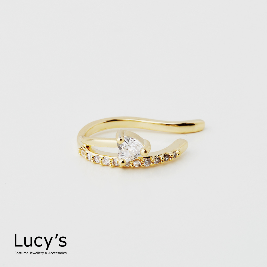 簡約心排鑽 耳骨夾 (二色) (113034/113035)