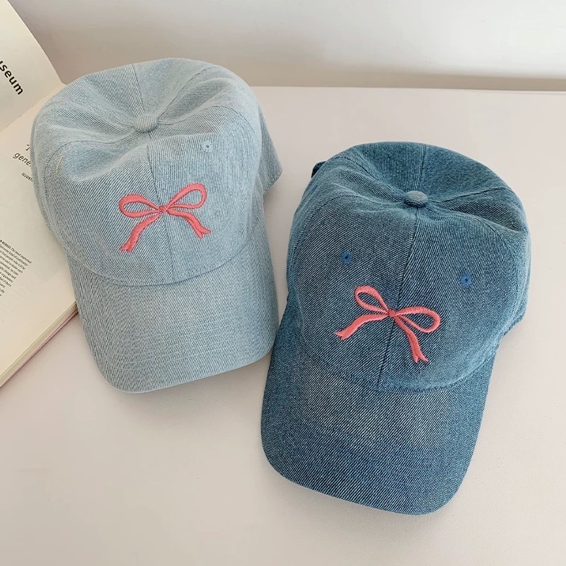 刺繡蝴蝶結牛仔老帽/三色