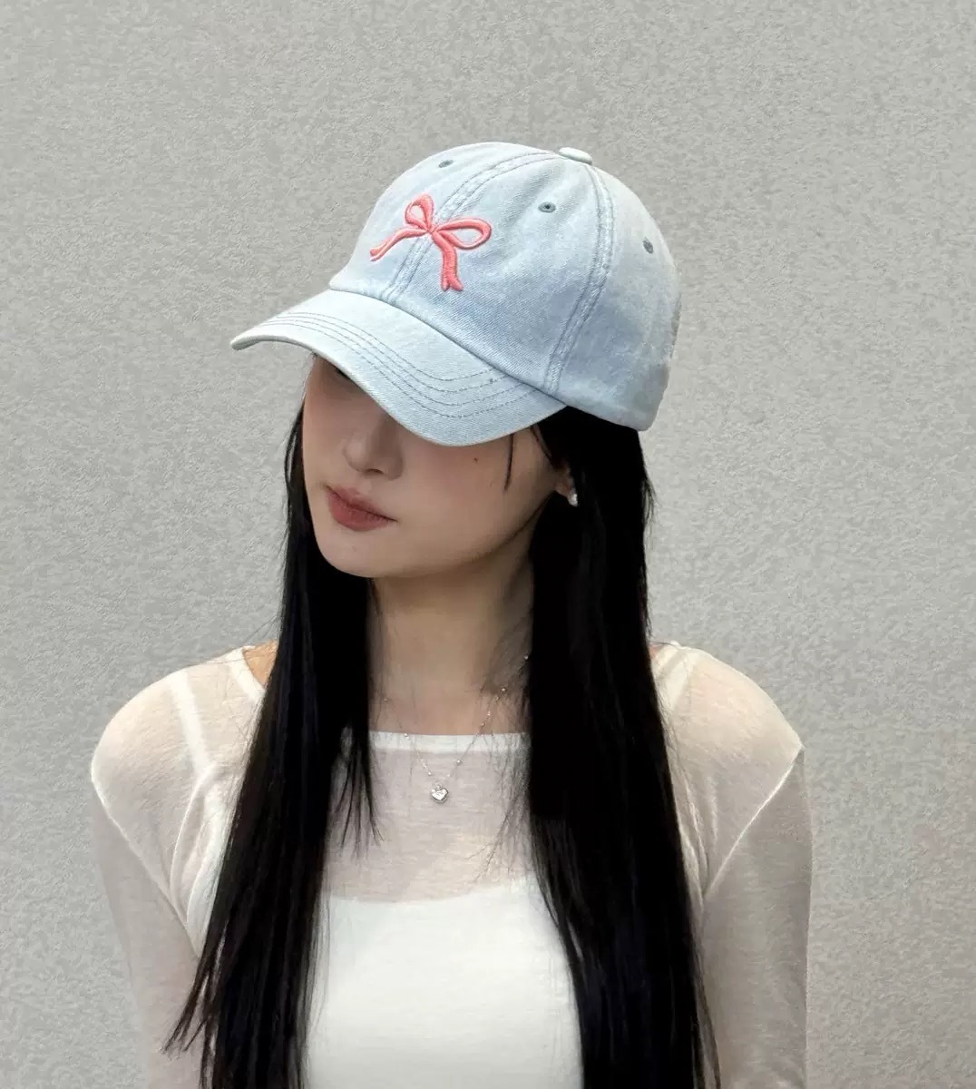 刺繡蝴蝶結牛仔老帽/三色