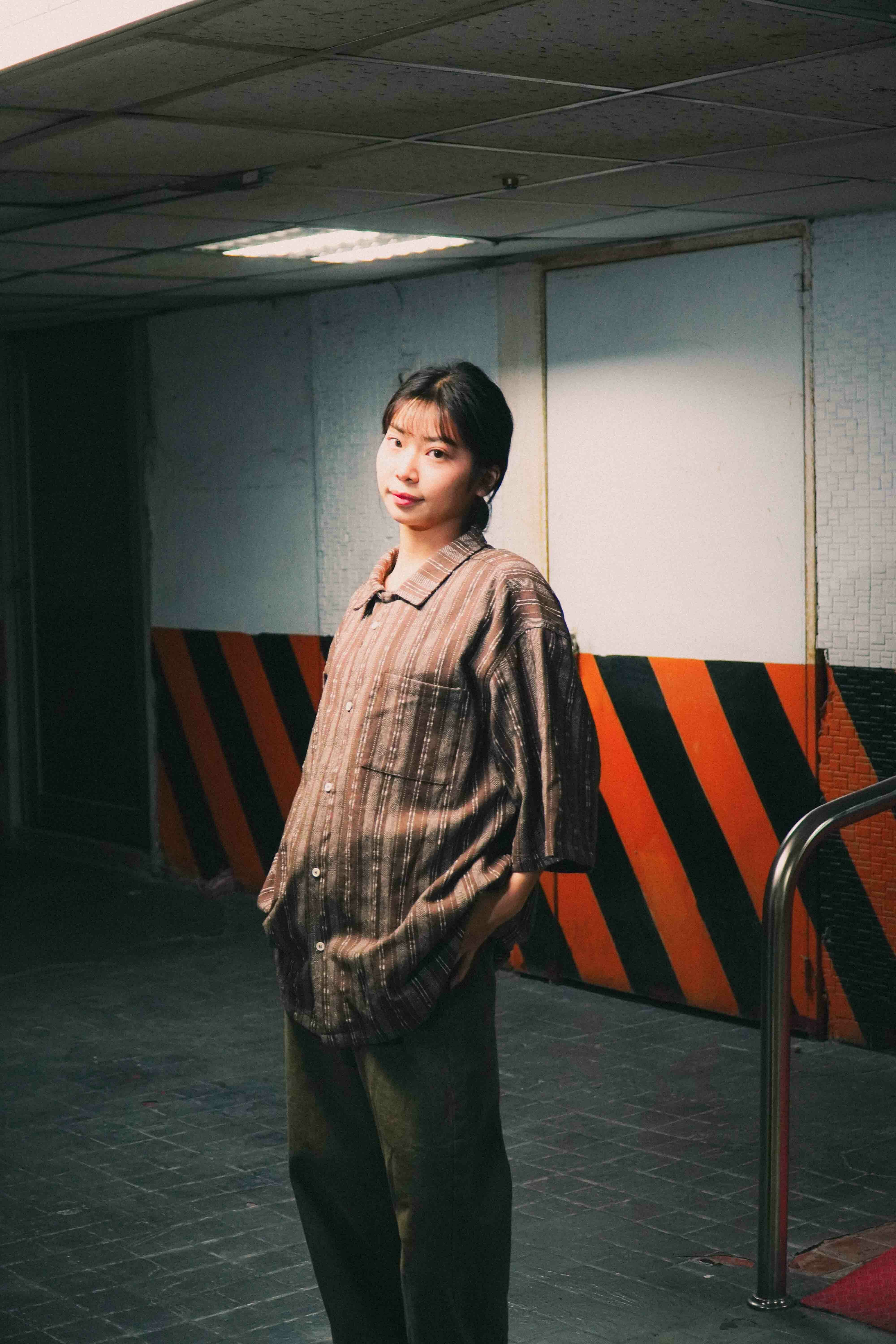 『Always_Good』復古 古巴領 不規則 直條紋 短袖襯衫