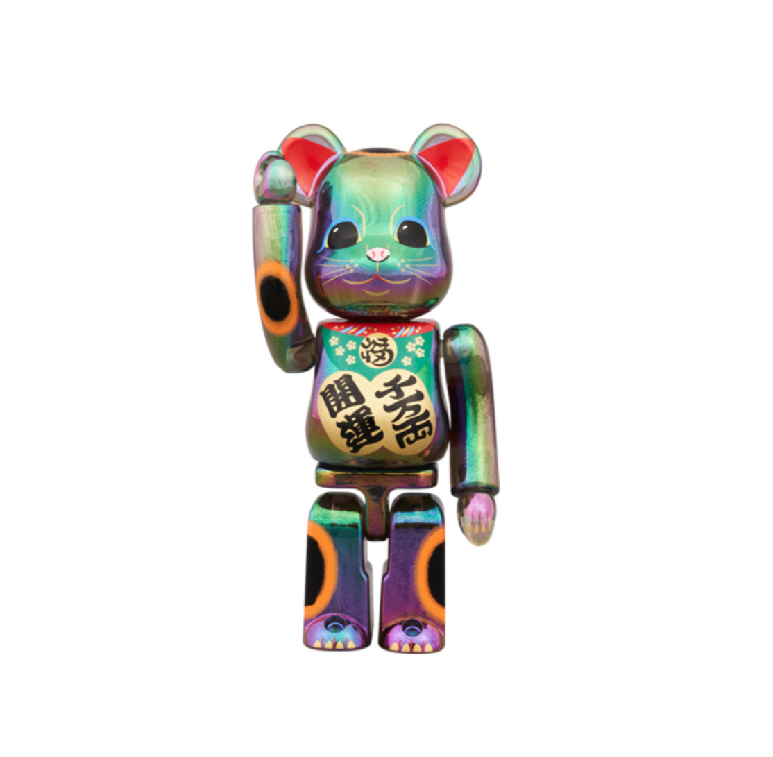 BE@RBRICK 招き猫開運・千万両黒透明メッキ100％ & 400％