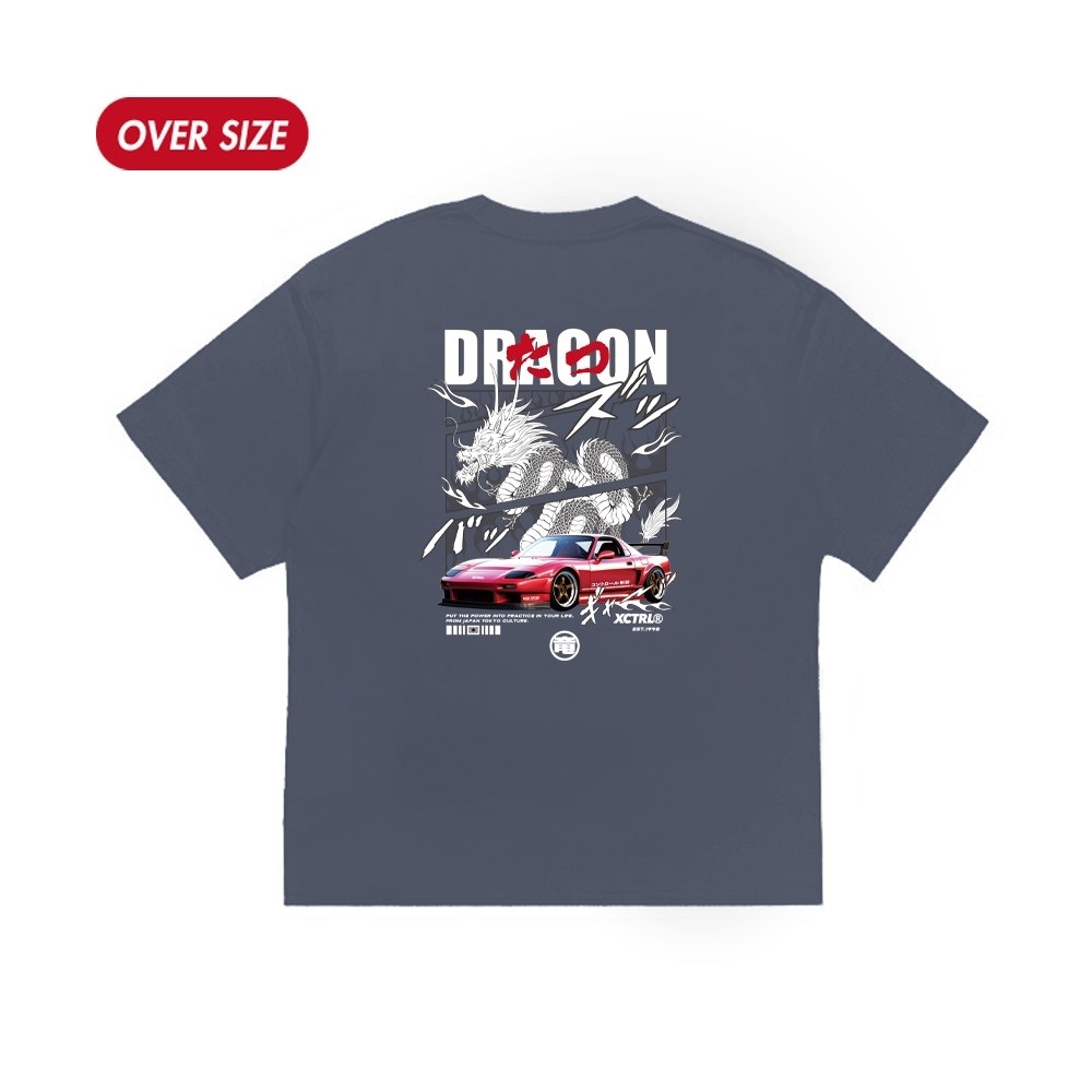 XCTRL 日漫分格虎系跑車短T-灰藍