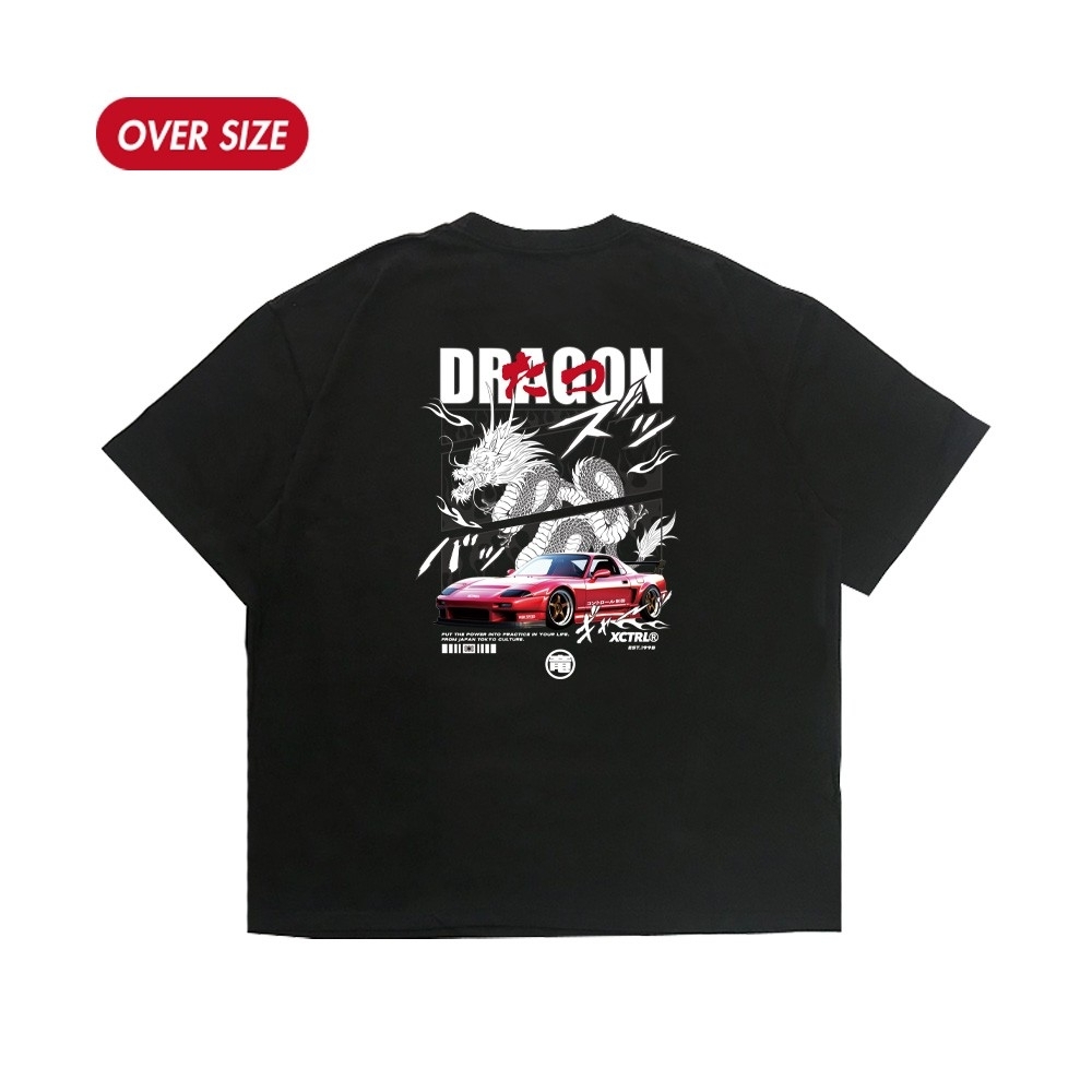 XCTRL 日漫分格龍系跑車短T-黑