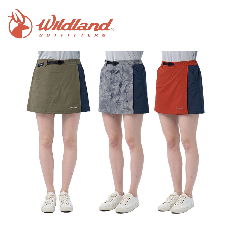 Wildland 荒野 女N66彈性防潑拼接褲裙 登山/戶外/日常休閒/旅遊 20W11365