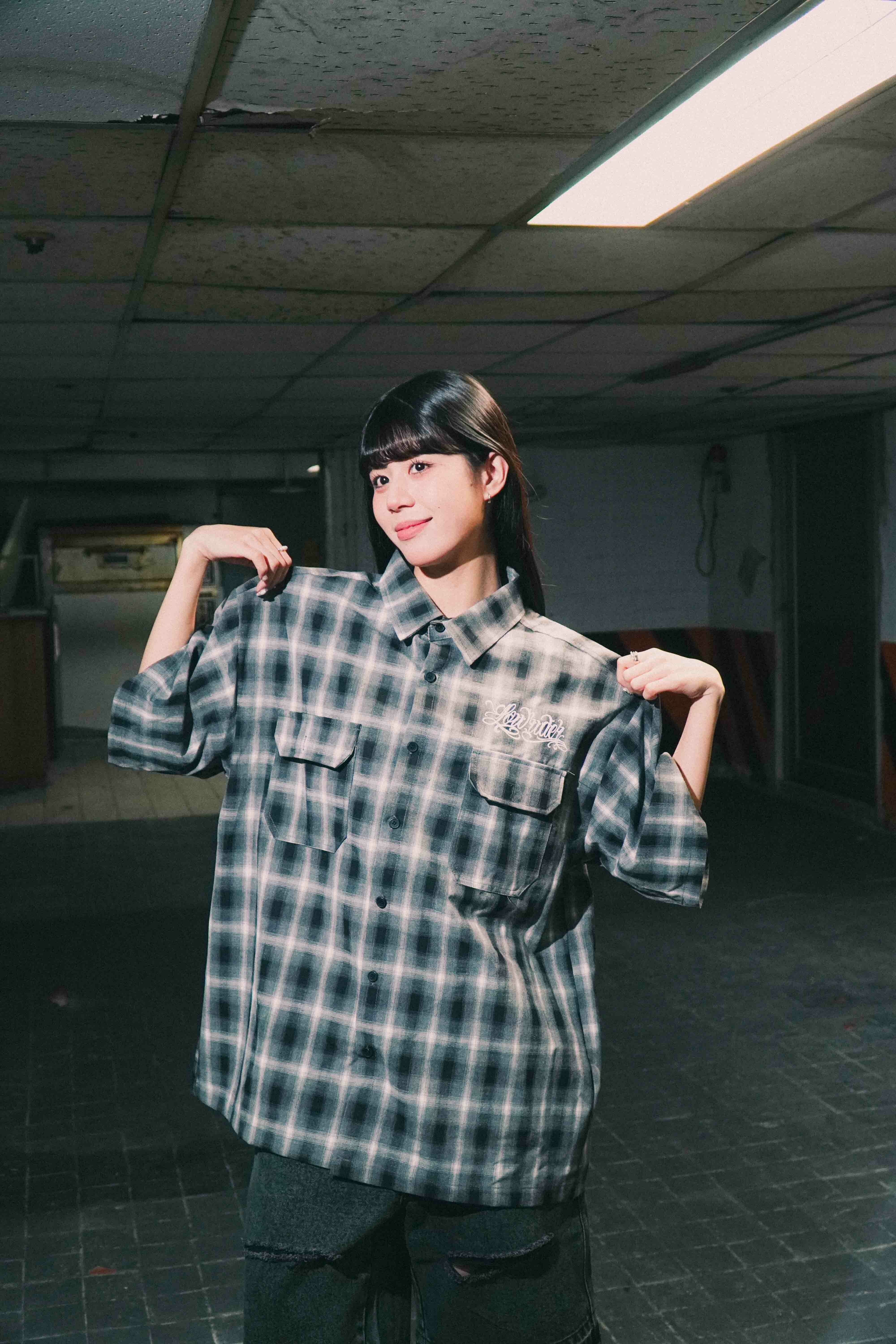 『Always_Good』西海岸刺繡 格紋 短袖襯衫