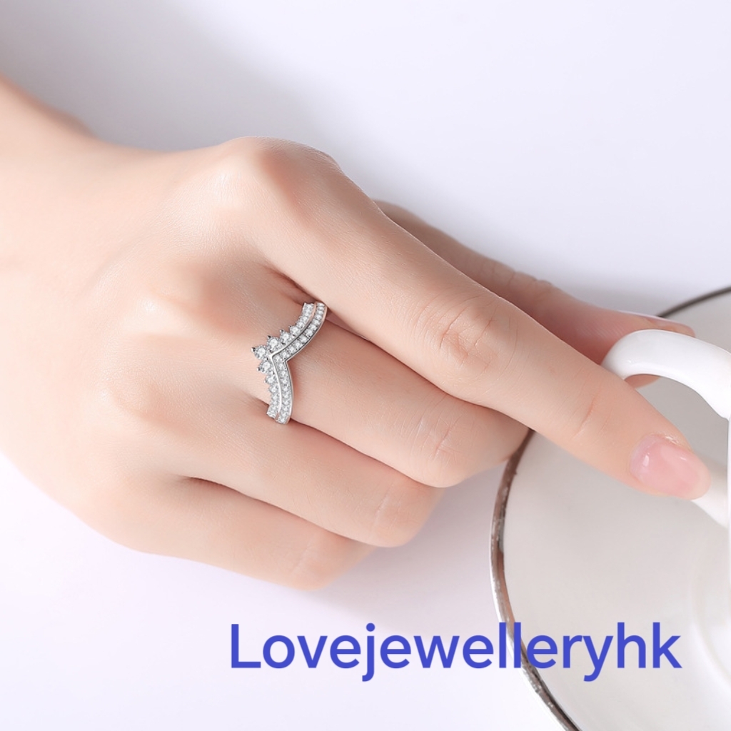 莫桑鑽皇冠線戒    R066