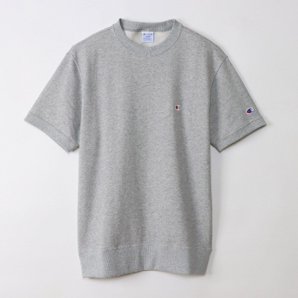 男款-基本款刺繡衛衣短TEE-灰色（C3-Z020-070）