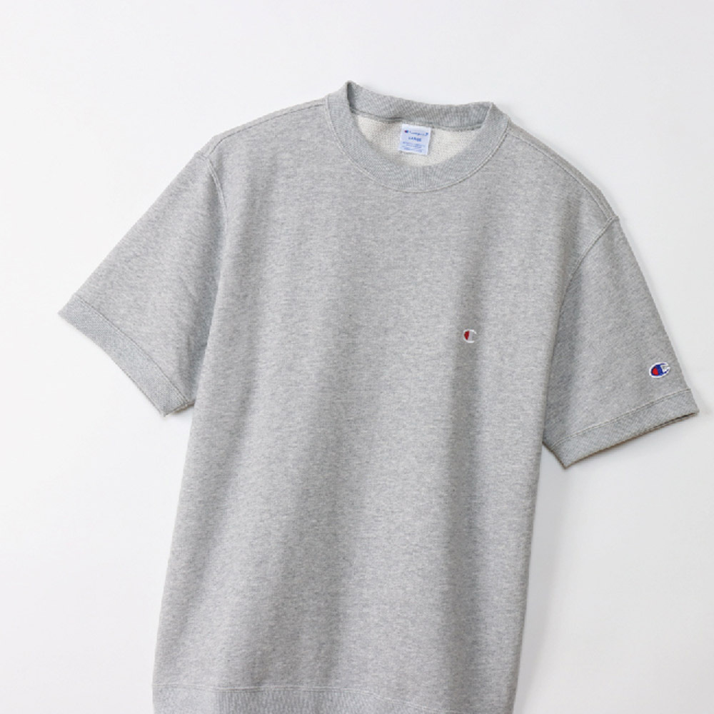 男款-基本款刺繡衛衣短TEE-灰色（C3-Z020-070）