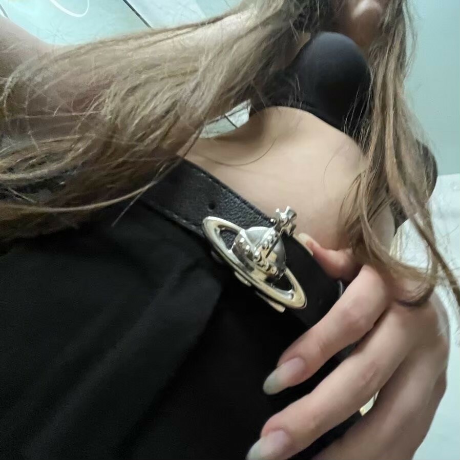 Vivienne Westwood 經典款 銀頭土星Logo 皮帶 西太后