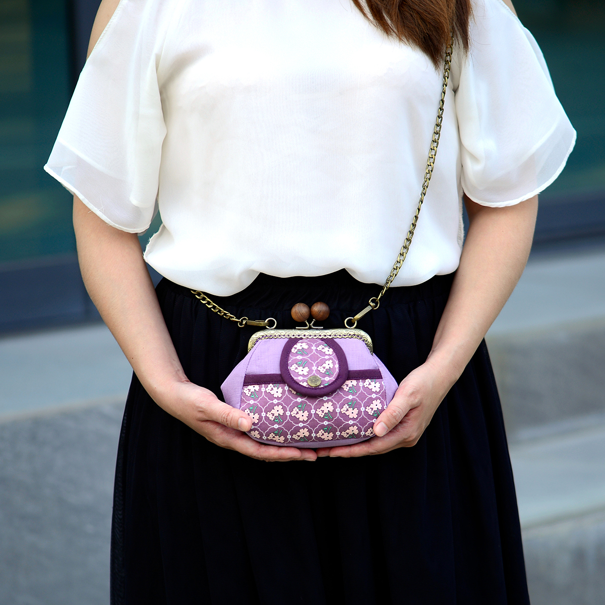 12.5公分ㄇ形花邊木珠口金【買口金送迷你蓋子口袋口金包紙型】