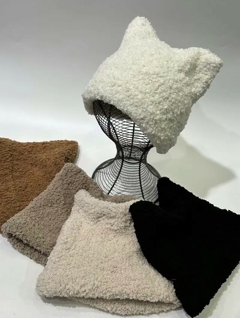 🇰🇷 毛絨絨 可愛小貓耳朵 毛帽 貓耳帽