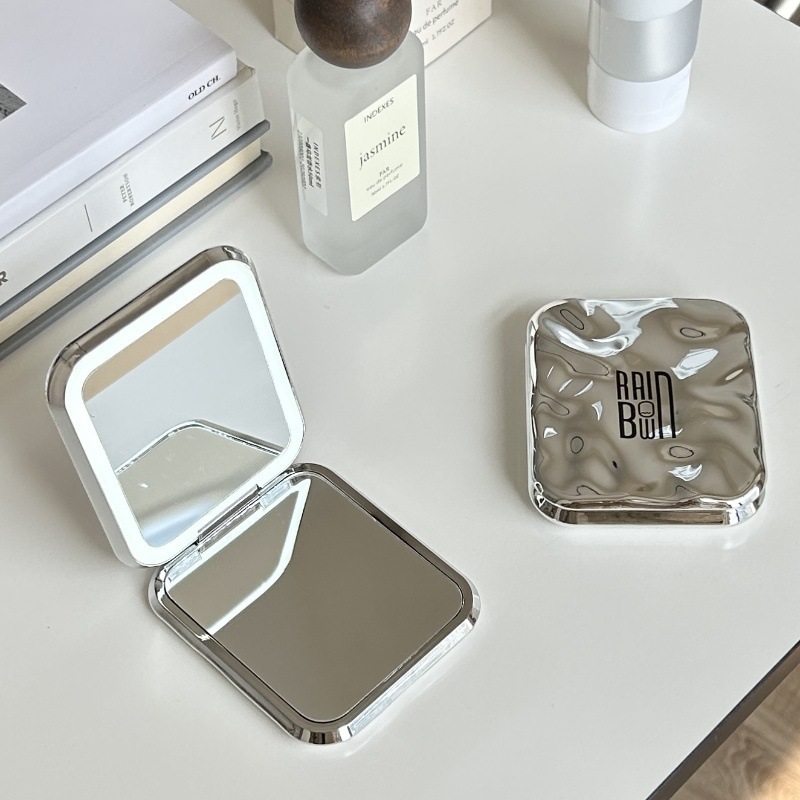 《3892》波浪紋LED雙面摺疊補妝鏡