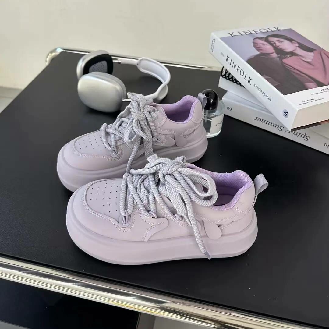 紫色牛皮休閒鞋