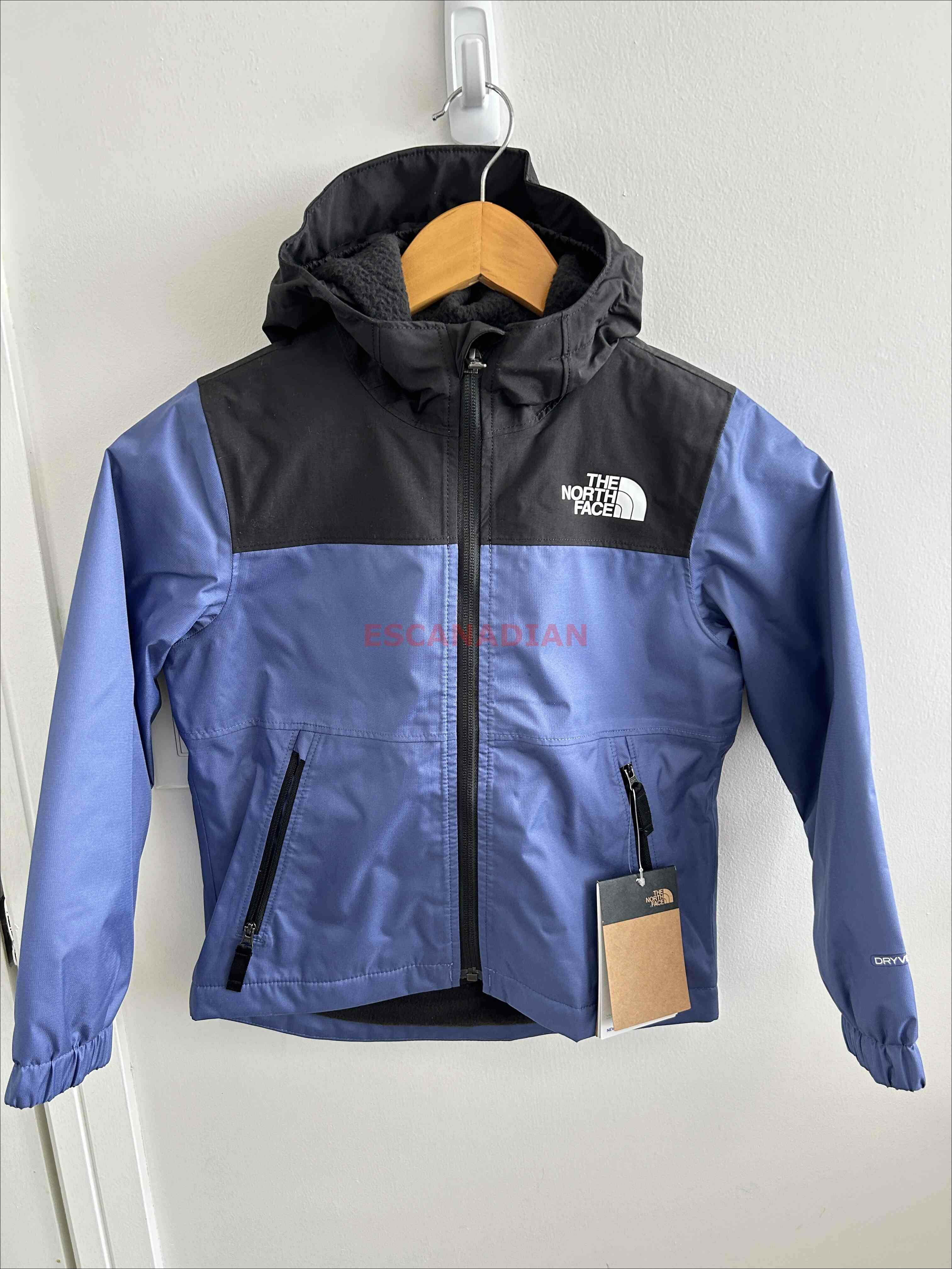 THE NORTH FACE 男大童 DRYVENT面料 防風 防水 內厚刷毛 連帽外套