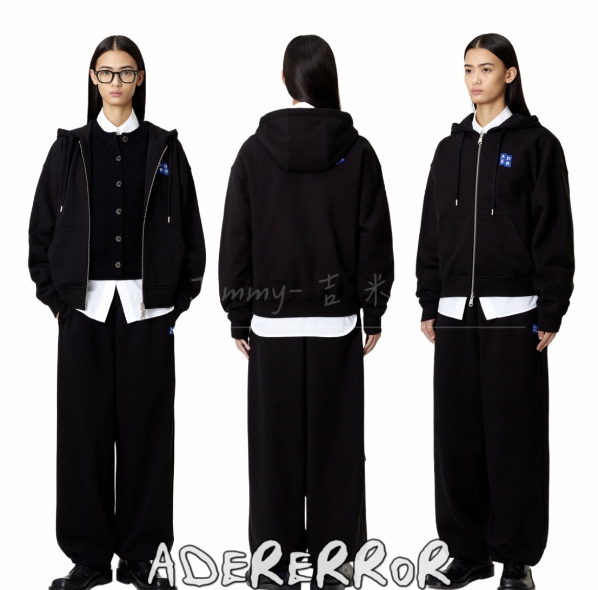 【代購】ADER ERROW 百搭 長袖 設計感 素色連帽外套 雙拉鍊 三色 Sig; TRS Tag hoodie zip-up 02