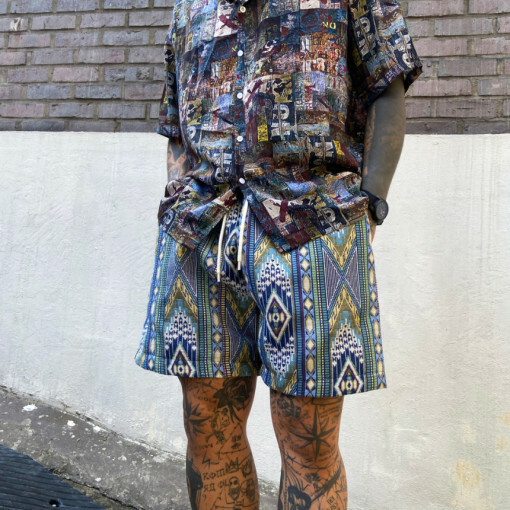 納瓦霍民族風復古鬆緊帶短褲