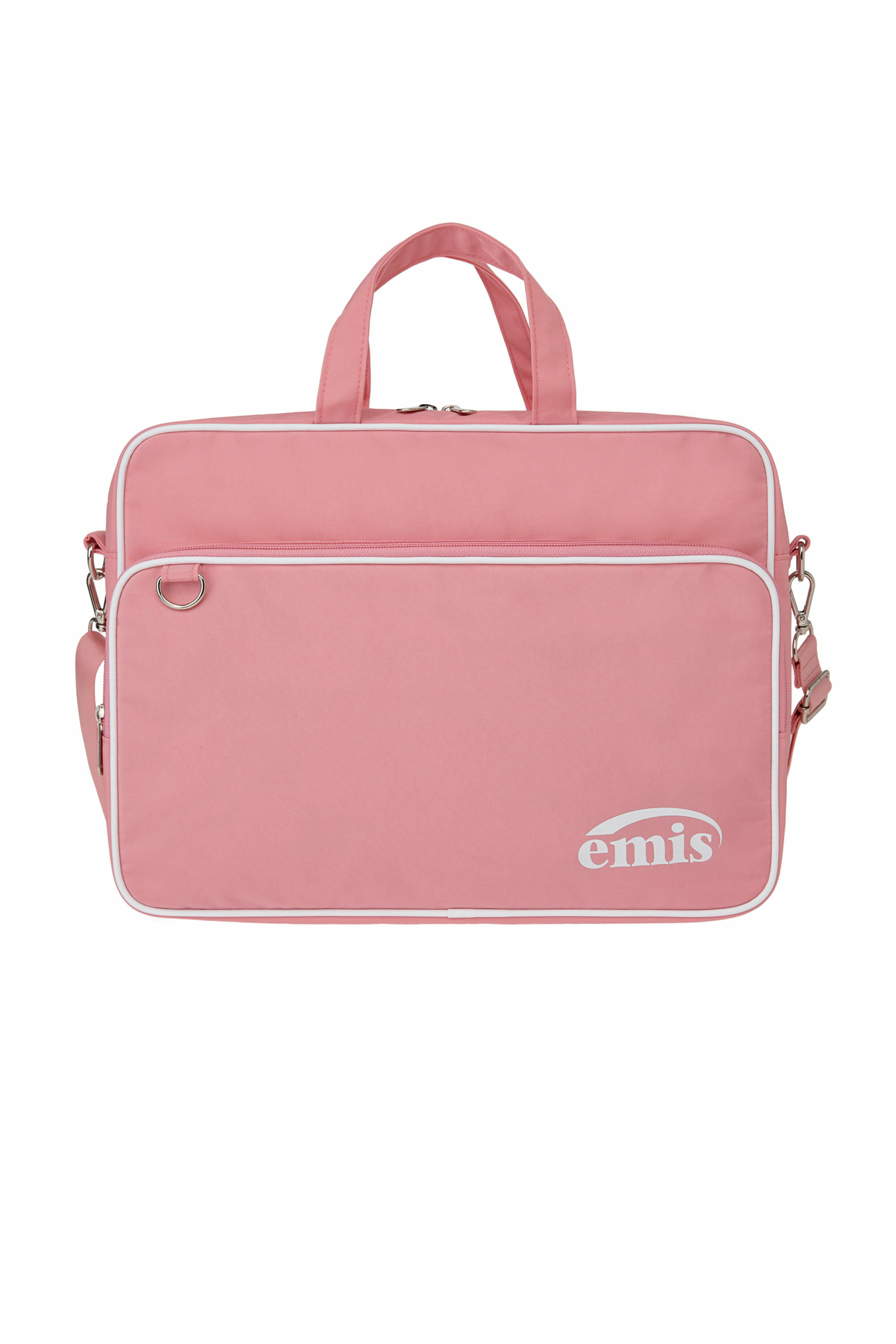 emis NYLON ZIP-POCKET MESSENGER BAG - PINK