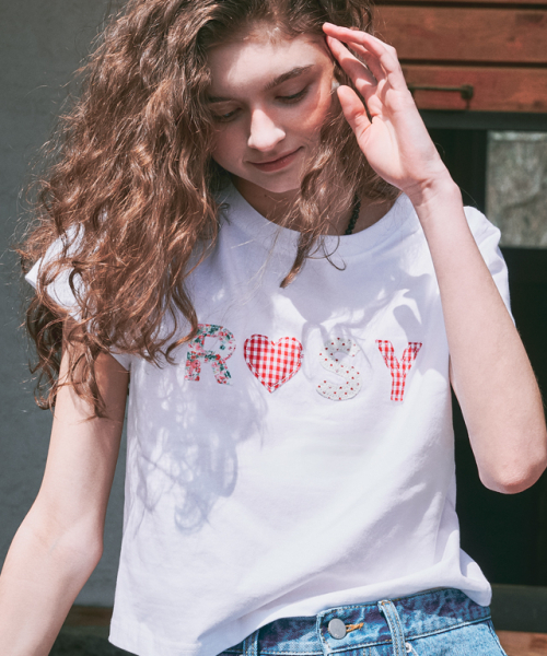 RONRON ROSY APPLIQUE CROP T SHIRT