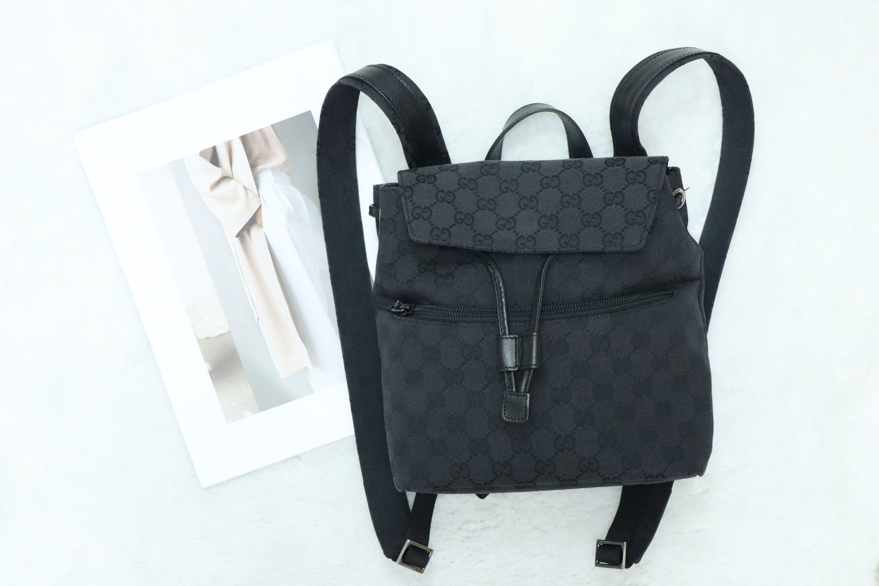 Gucci 黑色暗花背囊🖤