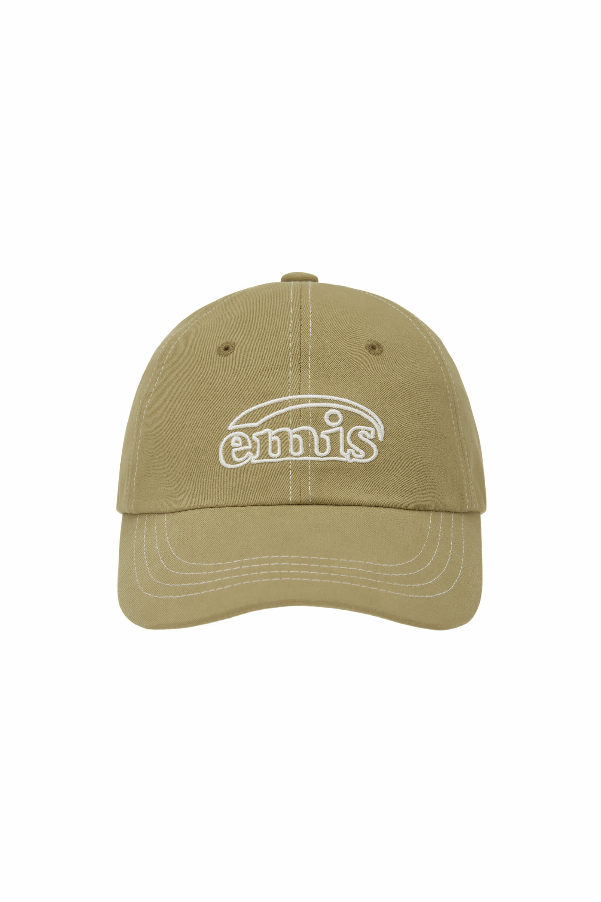 emis WHITE STITCH BALL CAP - KHAKI BEIGE