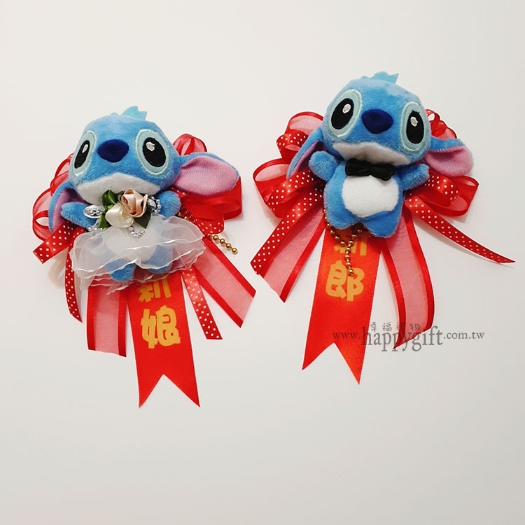 史迪奇婚禮胸花,史迪奇新郎胸花,史迪奇新娘胸花,sitich-corsage