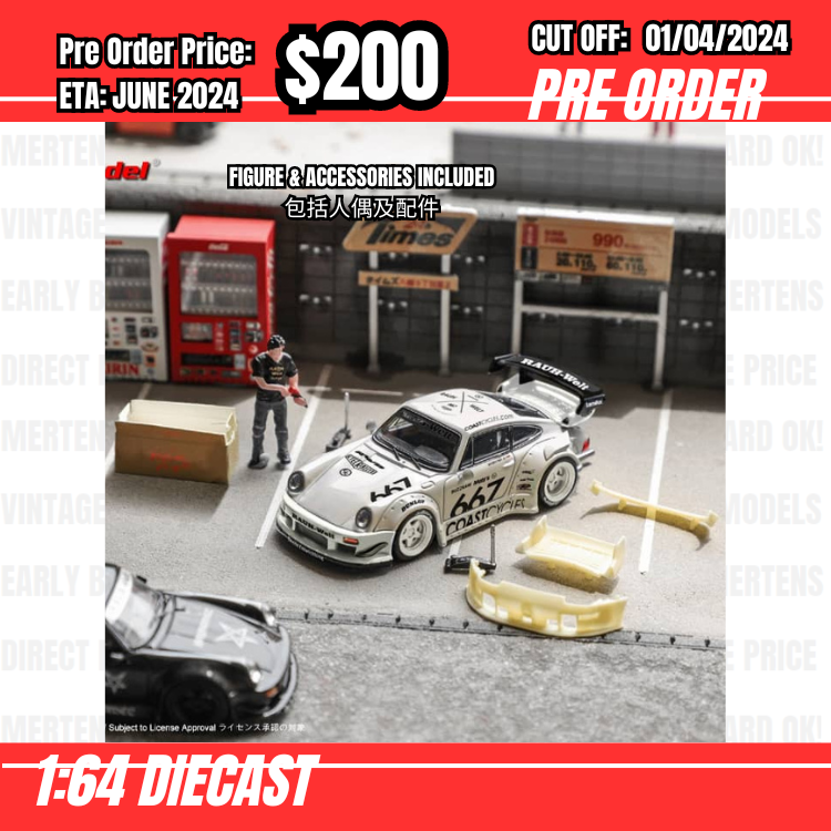 RS-$200  * Star Model * 1:64 RWB930 GT Wing CoastCycles #667 w/figure & accessories [OD30/03]