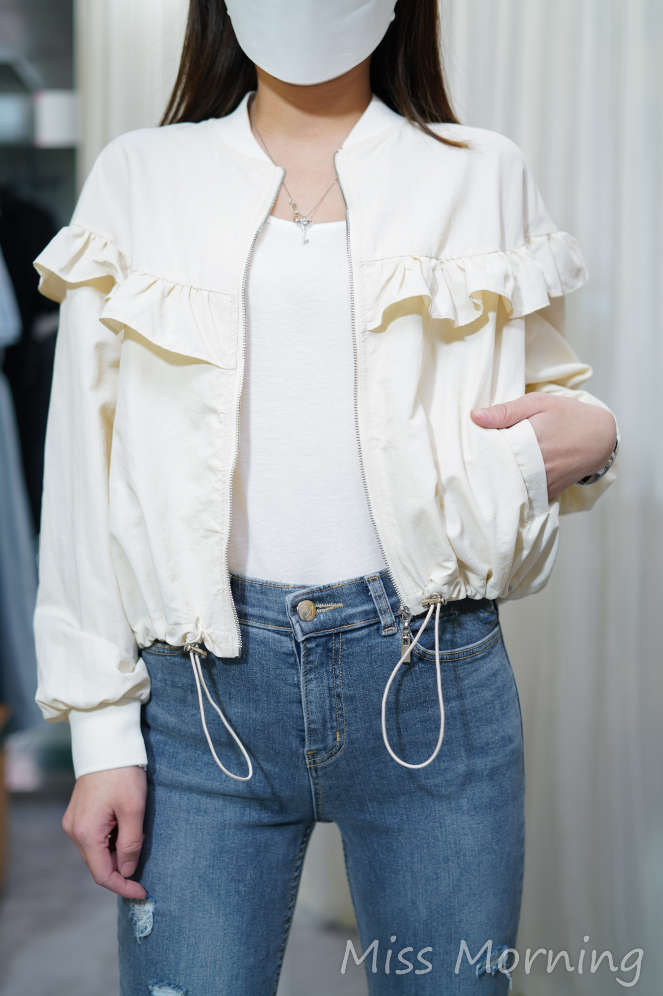 荷葉邊邊款風衣(13808)