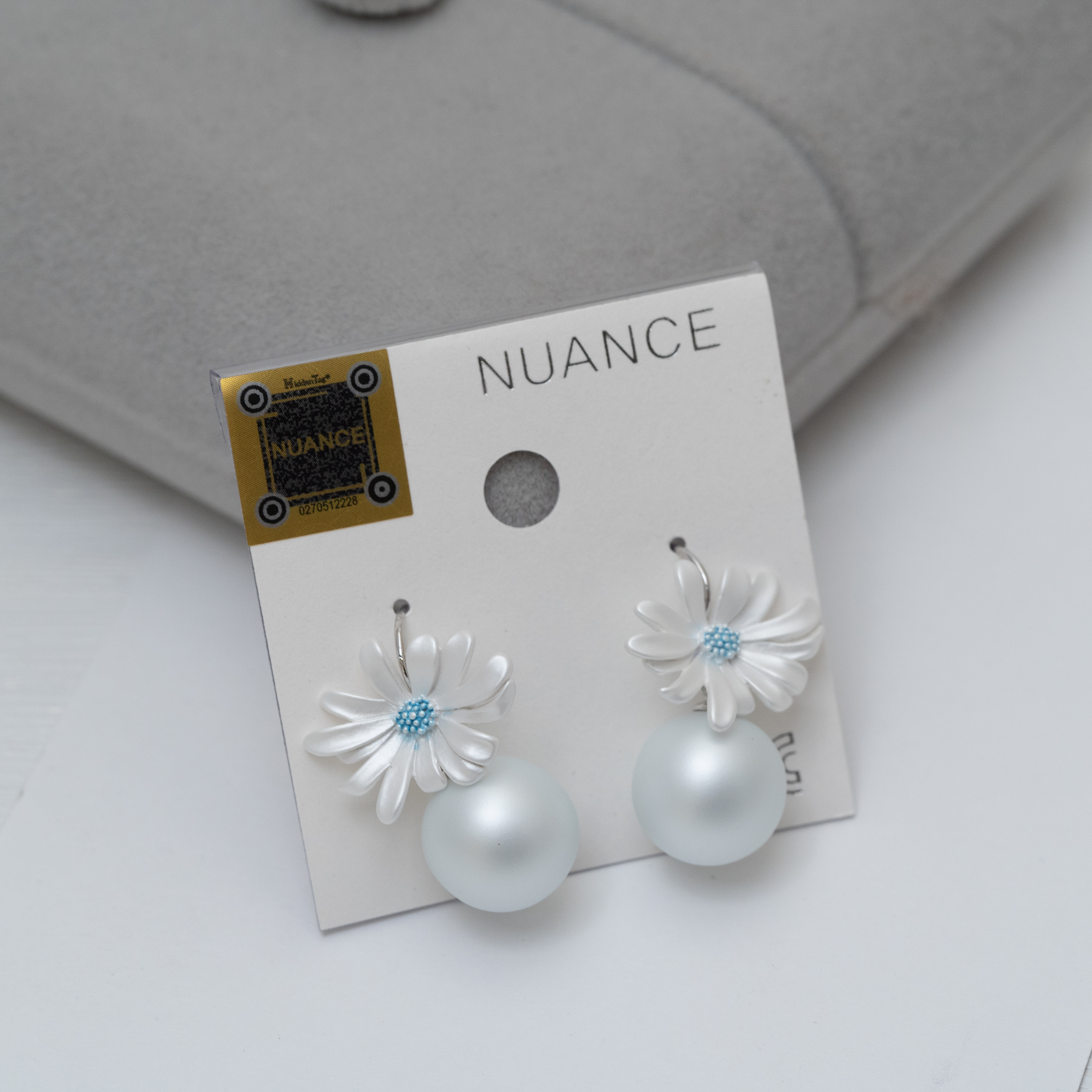 Nuance花花珍珠耳環 粉紅/淺藍