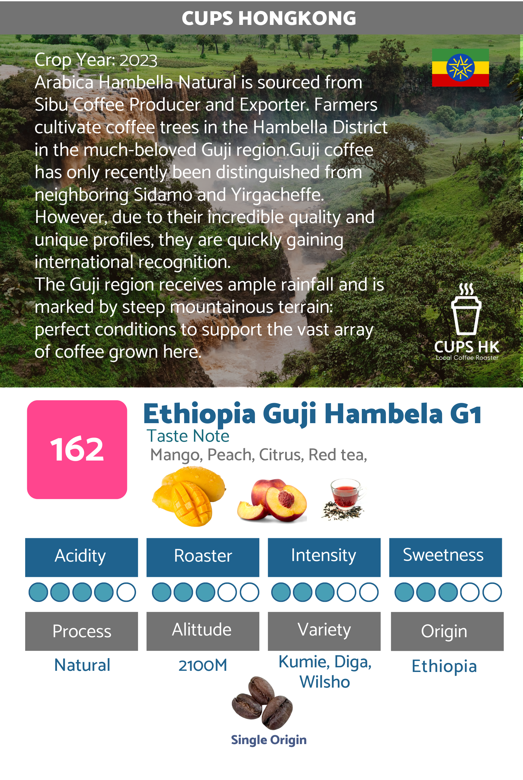 162 ： Ethiopia Guji Hambella G1．衣索比亞古吉日曬咖啡豆