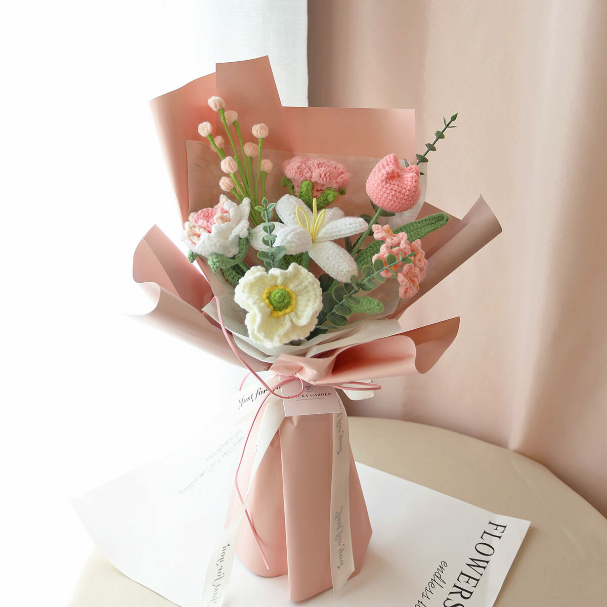 G20｜粉色系針織花束