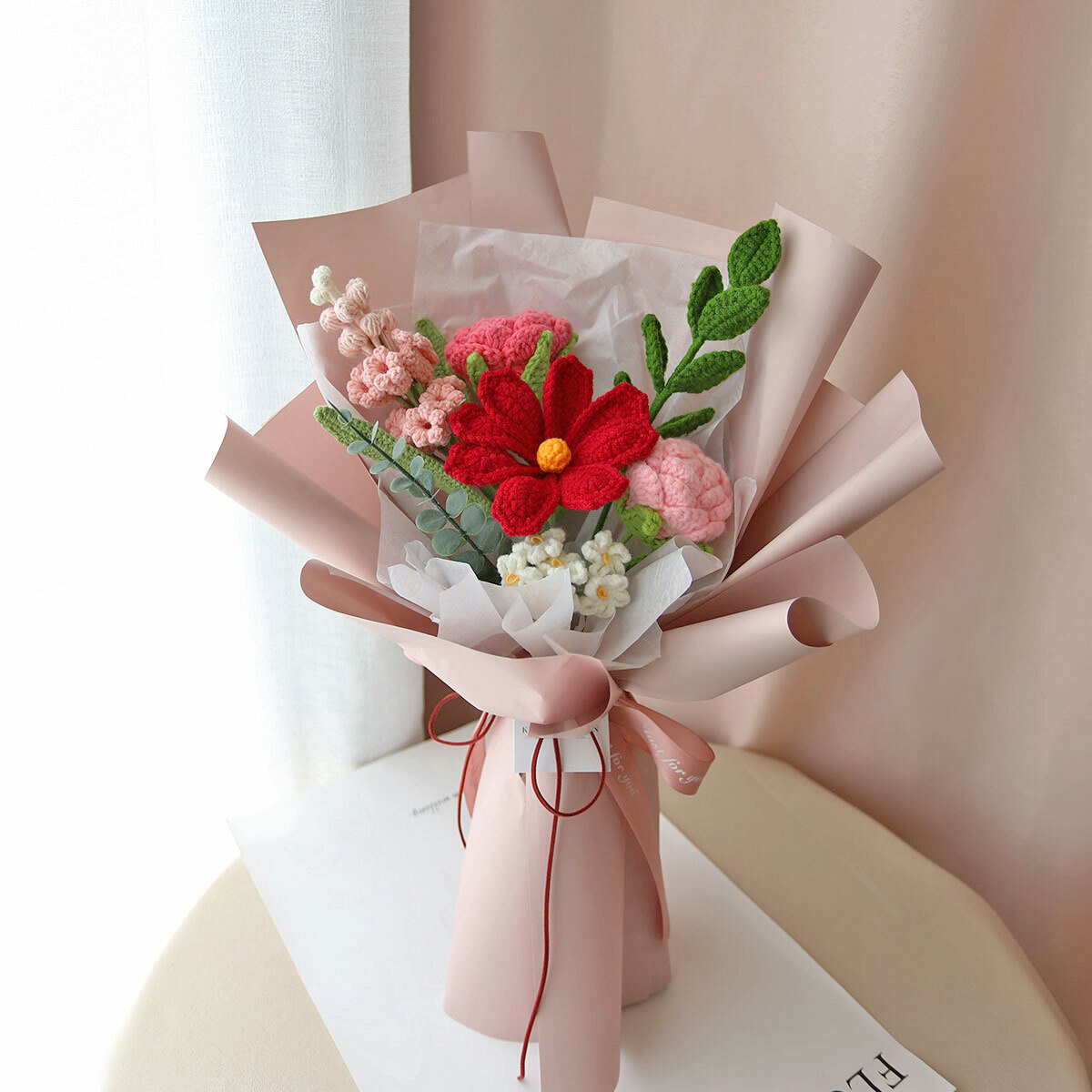 G20｜粉色系針織花束