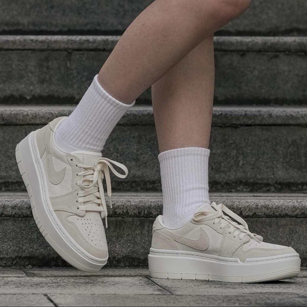 Nike Air Jordan 1 Elevate Low 燕麥奶茶 厚底增高 麂皮 AJ1 經典復刻