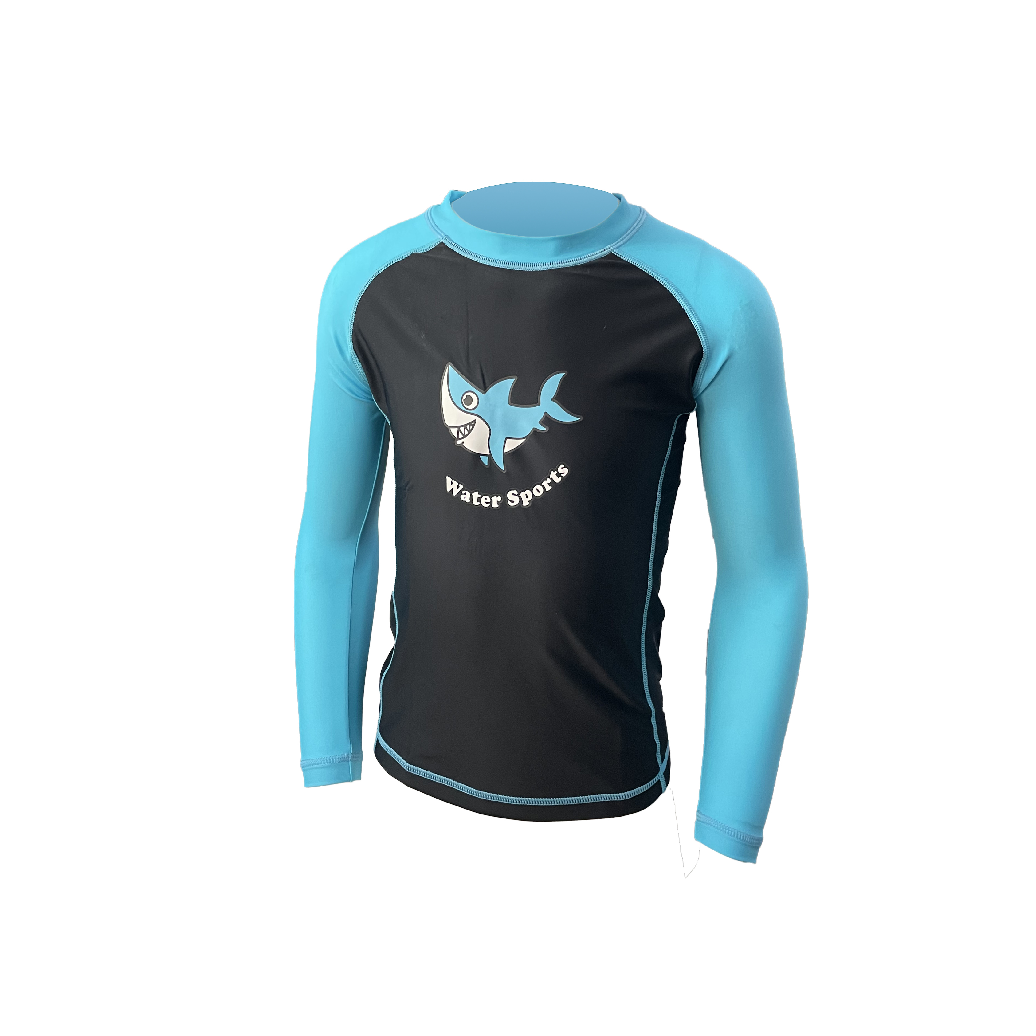 兒童角色造型游泳防曬上衣 - 黑/藍