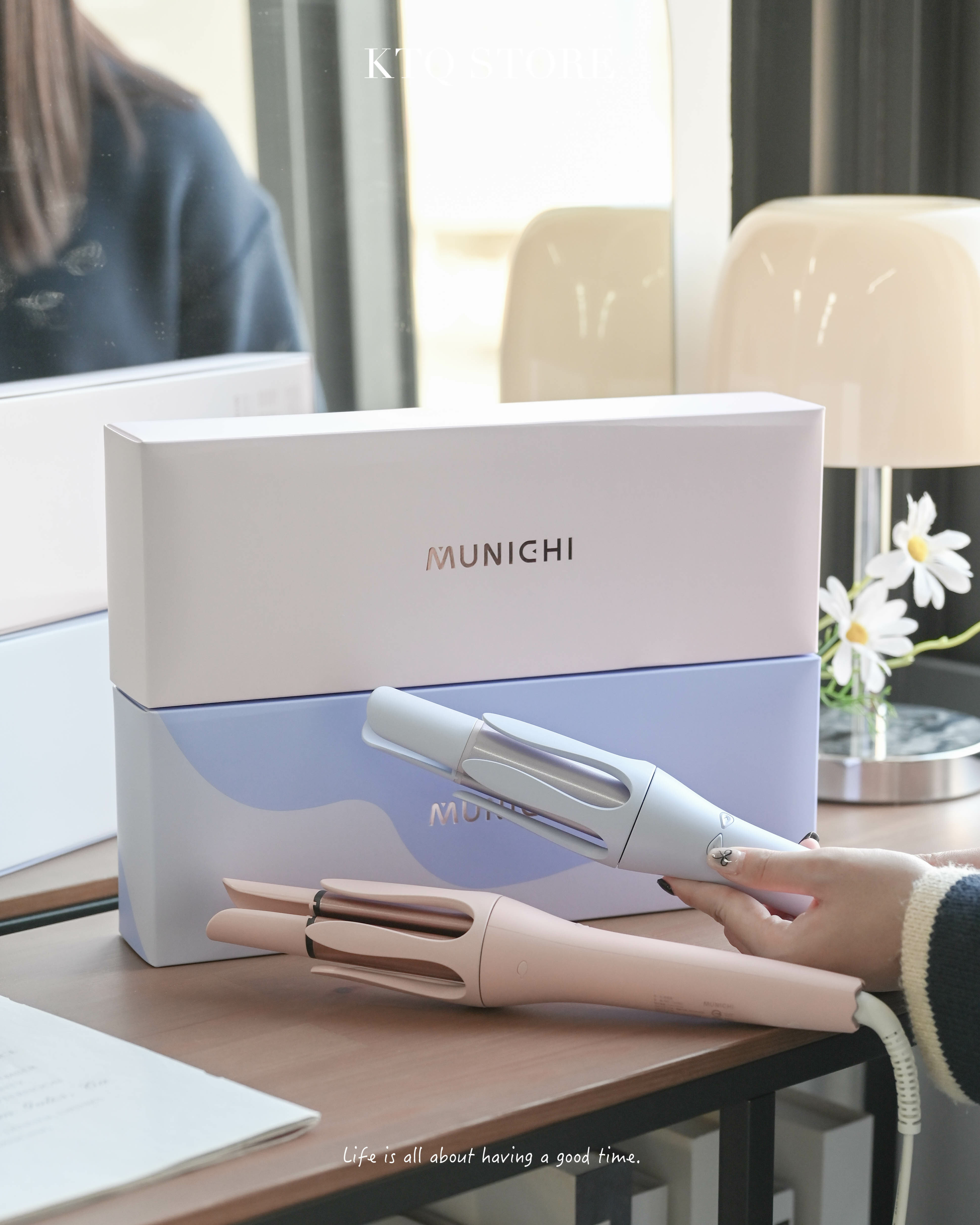 KTQ STORE ‧MR.Curler 水潤負離子溫控捲髮器 藕粉橘 / 奢華紫