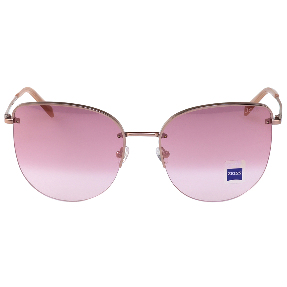 JC WU 純鈦 水銀面 墨鏡 半框 太陽眼鏡(玫瑰金)JC6010-2