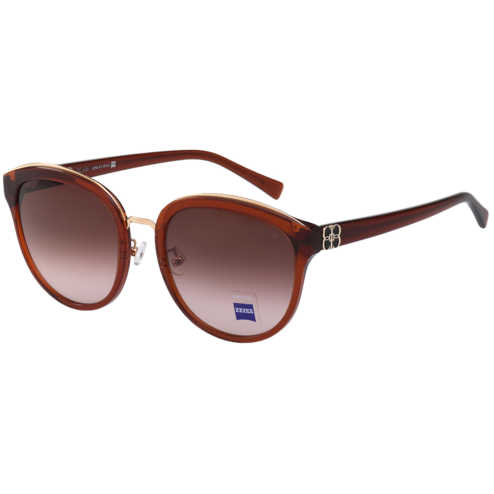 JC WU 墨鏡 太陽眼鏡(透明咖啡配金色)JC6011-3