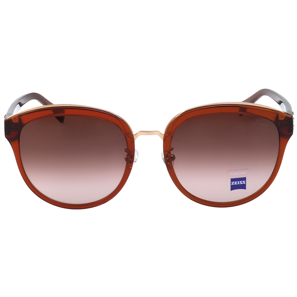 JC WU 墨鏡 太陽眼鏡(透明咖啡配金色)JC6011-3