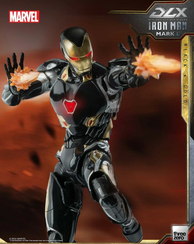 DLX Iron Man Mark 50 (Black X Gold) threezero is excite