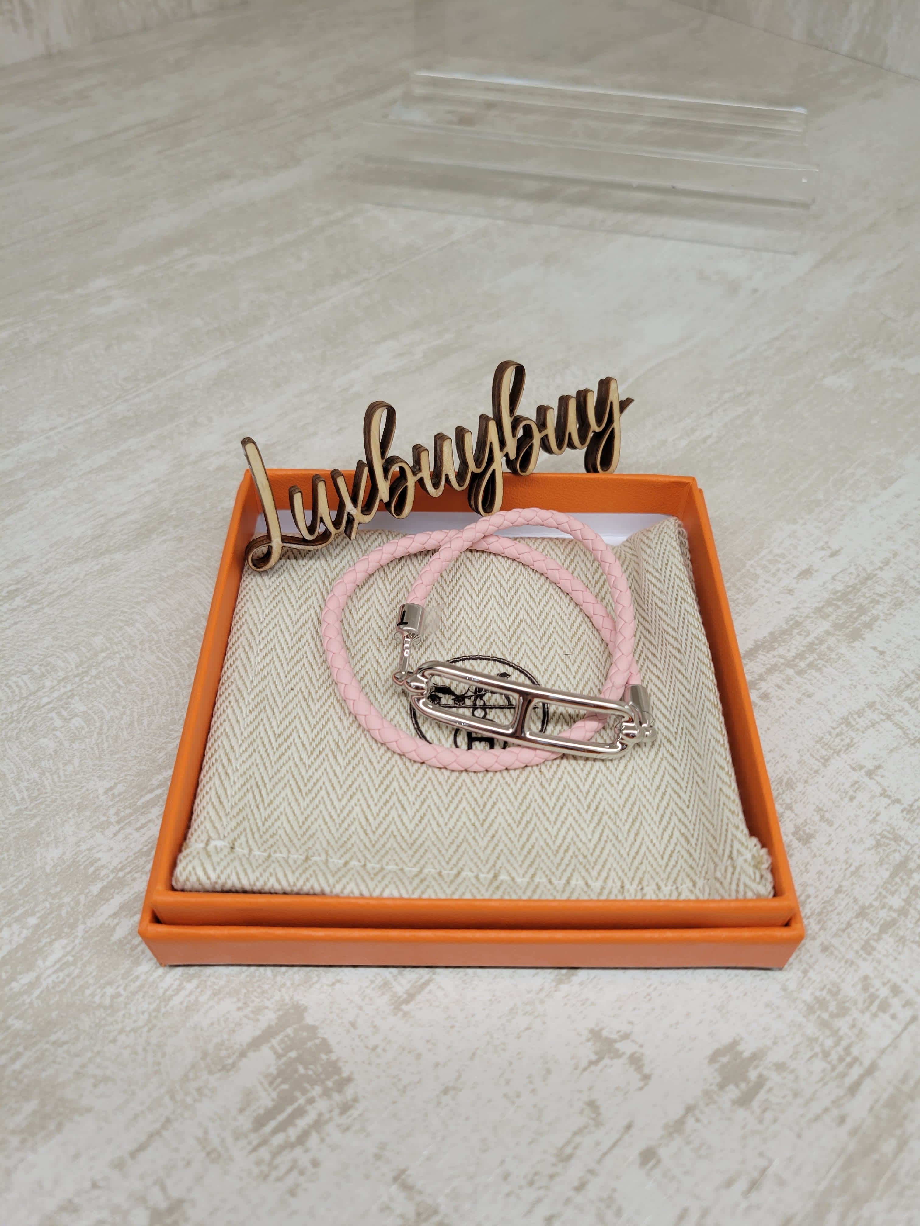 HERMES ROULIS DOUBLE TOUR  ROSE SAKURA P 3Q 櫻花粉 銀扣