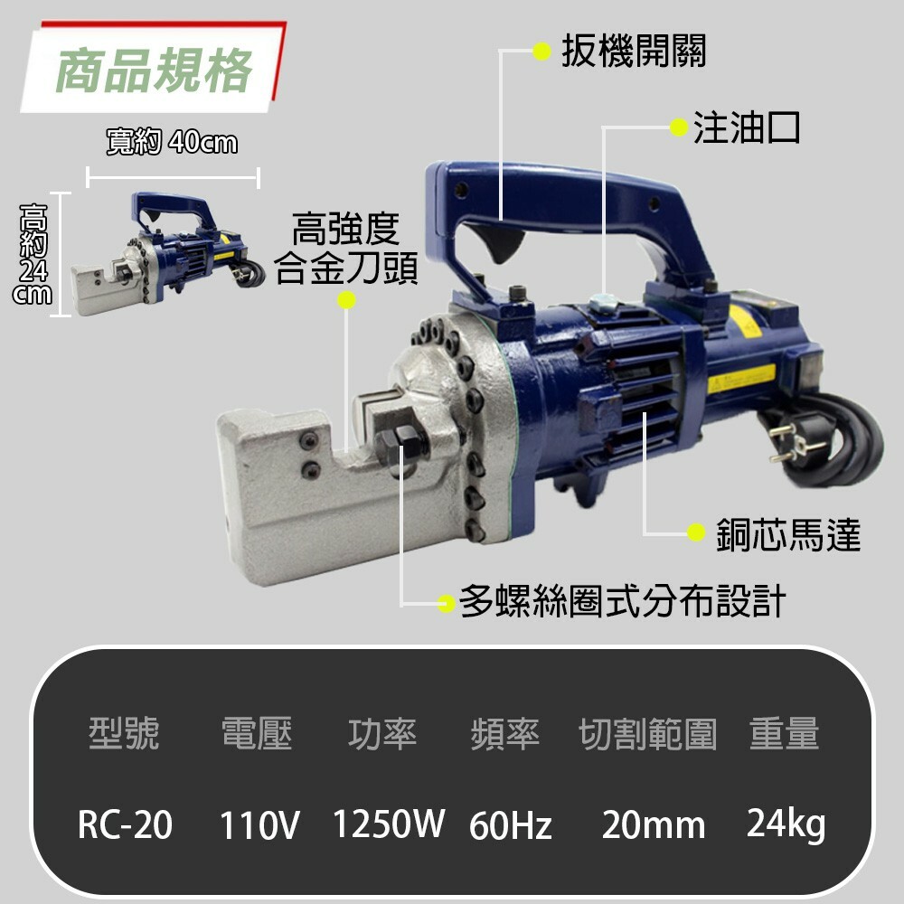 附發票｜電動油壓鋼筋剪綜合賣場｜RC-20 RC-16 油壓剪 鋼筋剪電動油壓剪斷器 鋼筋切斷器