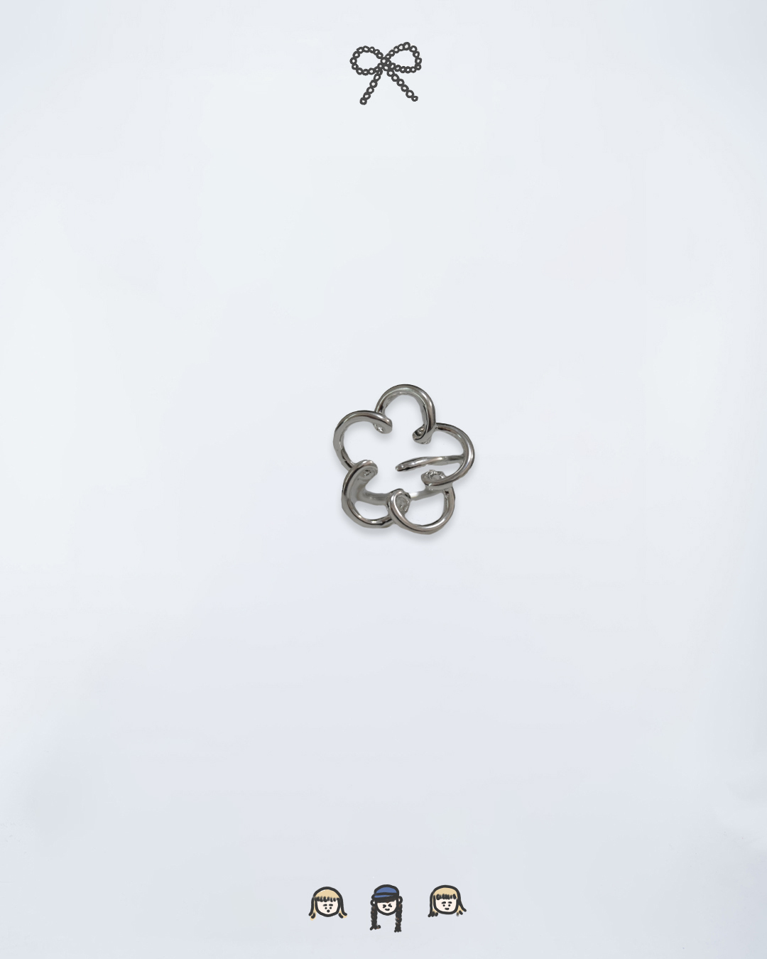 925純銀線條小花戒指