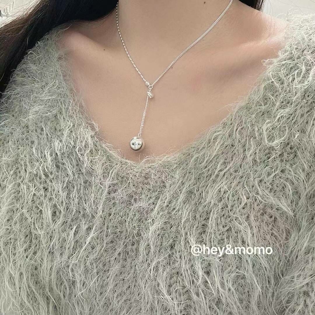 HM2416 百搭銀球愛心頸鏈