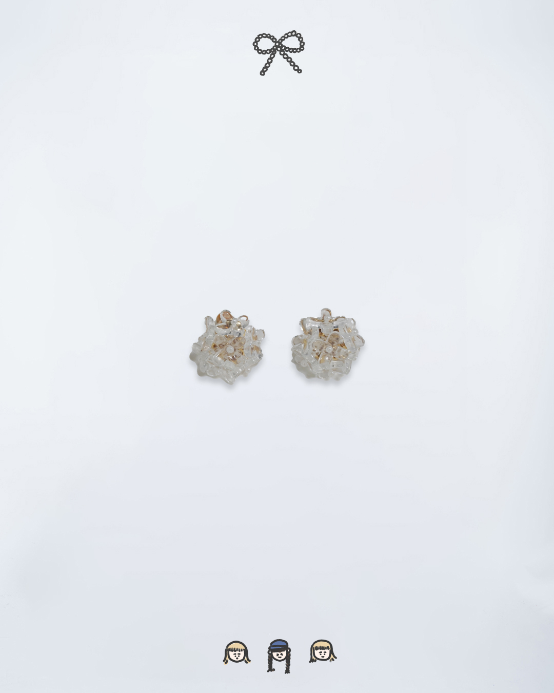 透明小花花束耳環