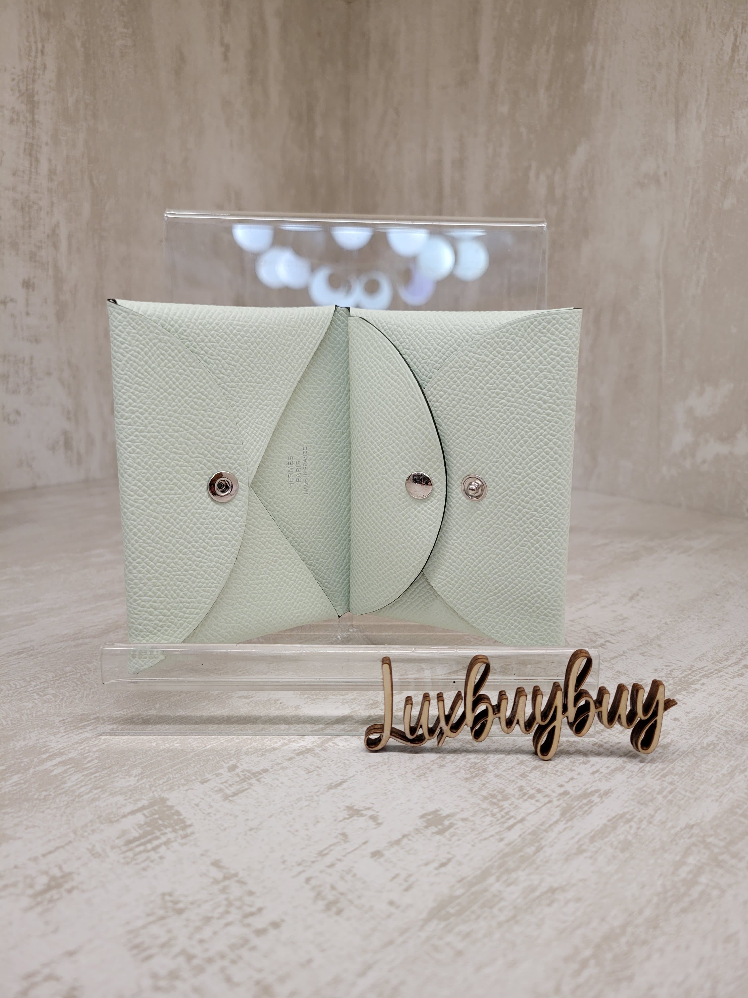 HERMES CALVI DUO VERT FIZZ 氣泡綠 卡包